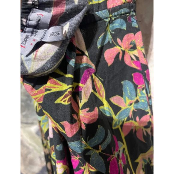 New Anthropologie x Condition Apply Floral Tiered  Maxi Dress Puff Sleeves Sz L - Picture 7 of 8